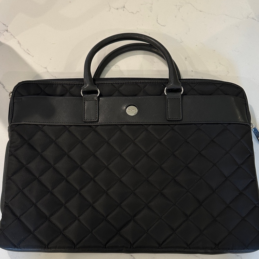 Knomo Black Quilted Women's Laptop Bag